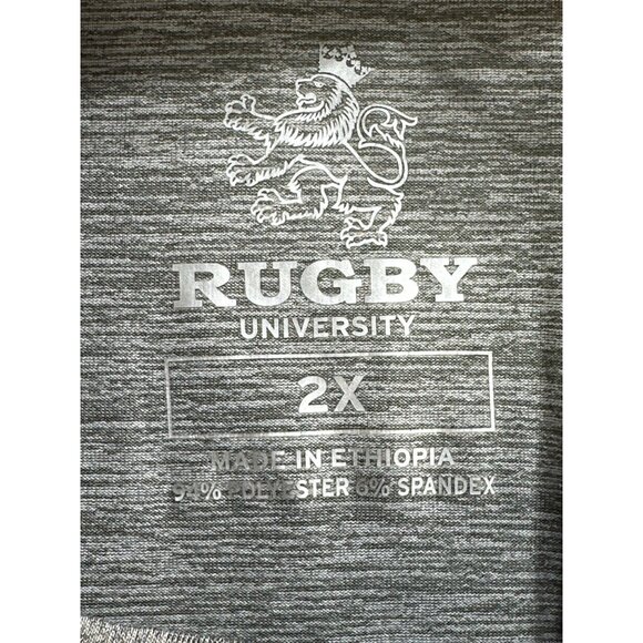 Rugby University Mens 2X Slim Fit T-Shirt Short Sleeve Spandex Never worn - Picture 3 of 8